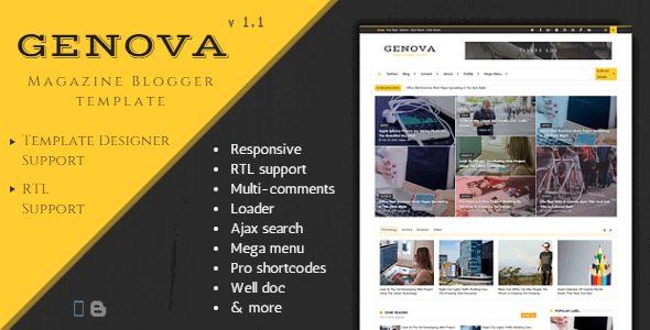 Free Download GENOVA Magazine Responsive Blogger Template
