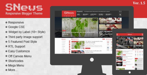Free Download SNEWS Magazine Responsive Blogger Template
