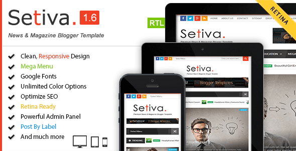 Free Download Setiva v1.6 Magazine Responsive Blogger Template