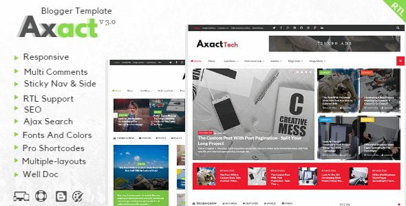 Free Download Axact Magazine Responsive Blogger Template