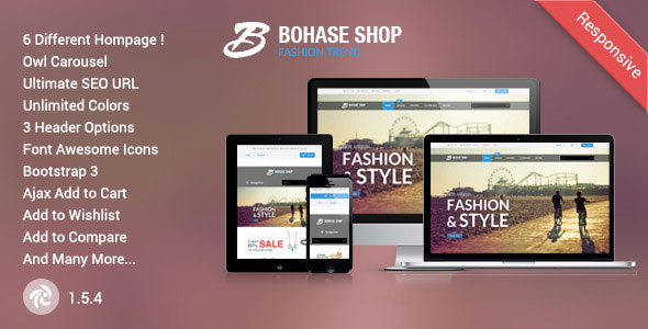 Free Download Bohase Responsive and Multipurpose Zen cart Theme