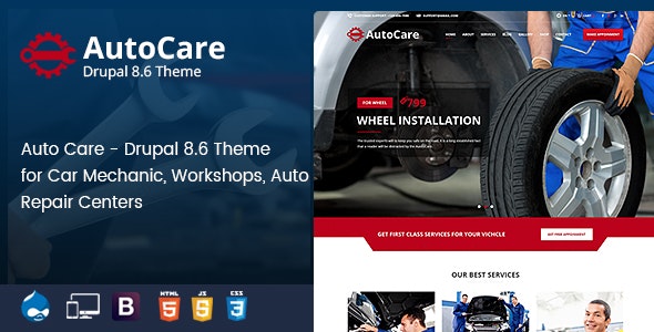 Free Download Auto Care Responsive Multipurpose Drupal Theme