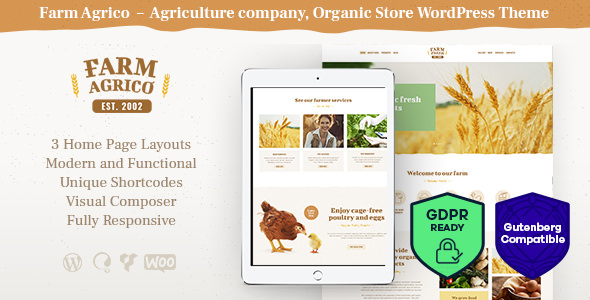 Free Download Farm Agrico v1.3 Responsive Multipurpose WordPress Theme