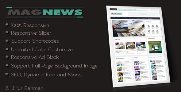 Free Download MagNews Magazine Responsive Blogger Template