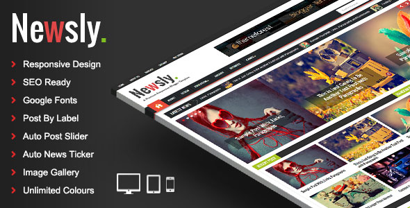 Free Download Newsly Magazine Responsive Blogger Template