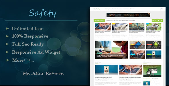 Free Download Safety Magazine Responsive Blogger Template