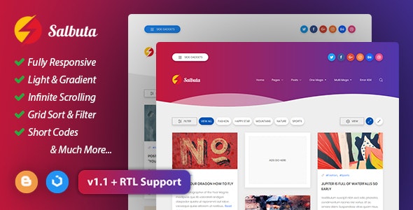 Free Download Salbuta v1.1 Magazine Responsive Blogger Template