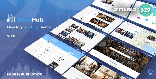 Free Download TownHub v1.2.1 Responsive Multipurpose WordPress Theme