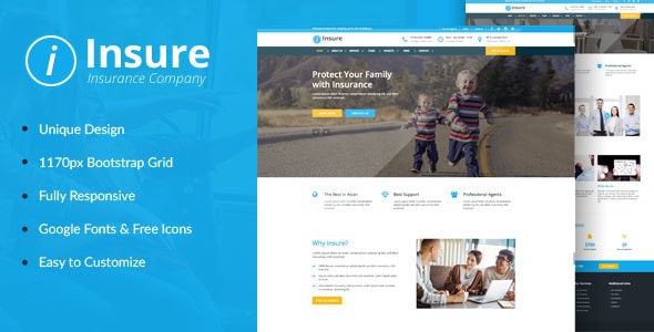 Free Download Insure v1.0 Responsive HTML Template