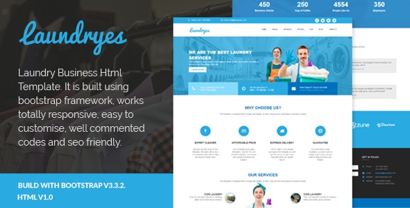 Free Download Laundryes v1.0 Responsive HTML Template